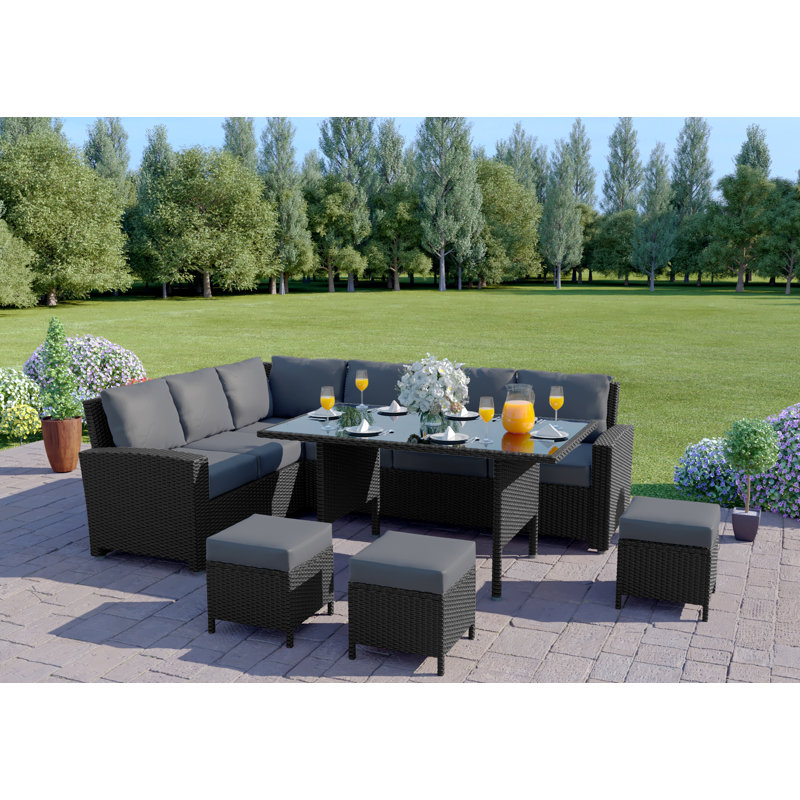 Hokku Designs 9 Seater Rattan Effect Sofa Set & Reviews Wayfair.co.uk